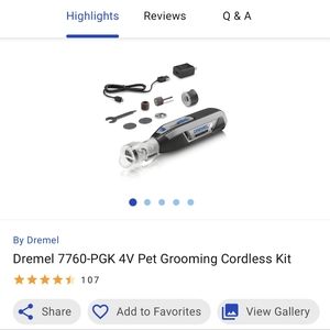 Dremel 7760-PGK 4V Pet Grooming Cordless Kit